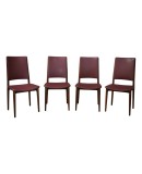 Osvaldo Borsani for Tecno Wood and Leather Chairs, 1960 Osvaldo Borsani for Tecno Wood and Leather Chairs, 1960