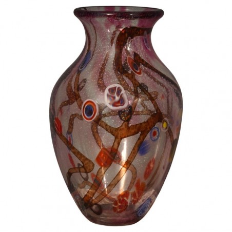 V 40 Vaso in vetro artistico con murrina di Murano, 1980