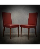 Pair of Anonima Castelli Bologna Red Leather Italian Midcentury Chair, 1960 Pair of Anonima Castelli Bologna Red Leather Italian Midcentury Chair, 1960