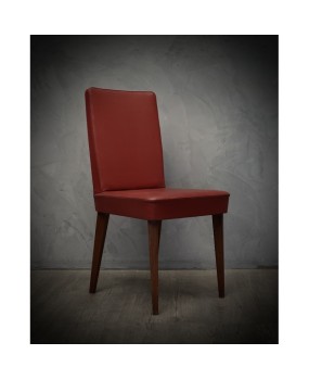 Pair of Anonima Castelli Bologna Red Leather Italian Midcentury Chair, 1960
