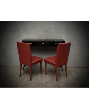 Pair of Anonima Castelli Bologna Red Leather Italian Midcentury Chair, 1960