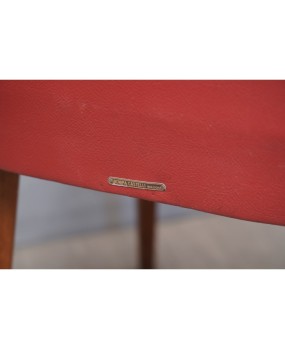 Pair of Anonima Castelli Bologna Red Leather Italian Midcentury Chair, 1960