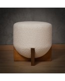 P 169 Panche e pouf Legno e Bouclé bianco, 1990 P 169 Panche e pouf Legno e Bouclé bianco, 1990