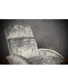 Guido Faleschini Golden Metal and Gray Velvet Arm Chair / Rocking Chair, 1970