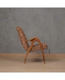 Malatesta e Mason Beech Wood and Fabric MidCentury ArmChairs, 1950 Malatesta e Mason Beech Wood and Fabric MidCentury ArmChairs, 1950