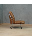 Carlo De Carli for Cinova Mod. 915 Chrome and Brown Leather Arm Chair, 1969 Carlo De Carli for Cinova Mod. 915 Chrome and Brown Leather Arm Chair, 1969
