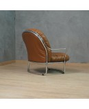 Carlo De Carli for Cinova Mod. 915 Chrome and Brown Leather Arm Chair, 1969 Carlo De Carli for Cinova Mod. 915 Chrome and Brown Leather Arm Chair, 1969