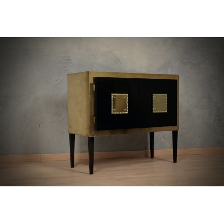 CR 188 Credenza Mid-Century in vetro di Murano e ottone, 1980