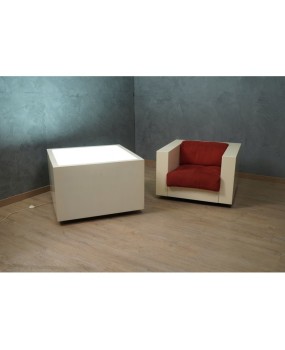 MASSIMO VIGNELLI Mod. Saratoga White and Red ArmChair, 1964