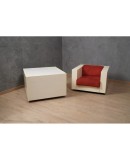 MASSIMO VIGNELLI Mod. Saratoga White and Red ArmChair, 1964 MASSIMO VIGNELLI Mod. Saratoga White and Red ArmChair, 1964