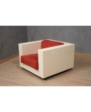 MASSIMO VIGNELLI Mod. Saratoga White and Red ArmChair, 1964 MASSIMO VIGNELLI Mod. Saratoga White and Red ArmChair, 1964