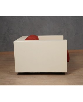 MASSIMO VIGNELLI Mod. Saratoga White and Red ArmChair, 1964