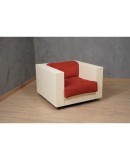 MASSIMO VIGNELLI Mod. Saratoga White and Red ArmChair, 1964 MASSIMO VIGNELLI Mod. Saratoga White and Red ArmChair, 1964