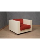 MASSIMO VIGNELLI Mod. Saratoga White and Red ArmChair, 1964 MASSIMO VIGNELLI Mod. Saratoga White and Red ArmChair, 1964