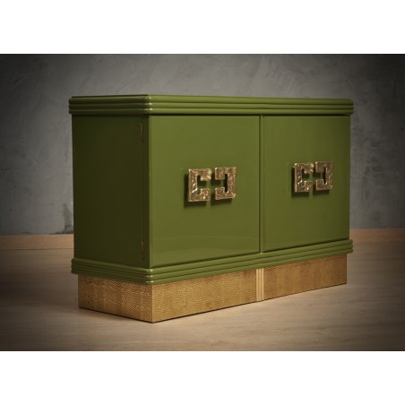 CR 211 Credenza buffet Smalto verde e ottone, 1980