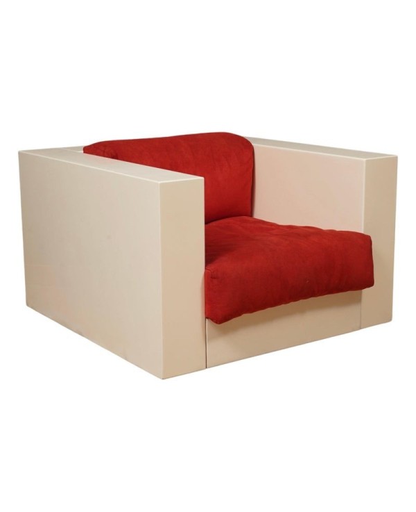 MASSIMO VIGNELLI Mod. Saratoga White and Red ArmChair, 1964 MASSIMO VIGNELLI Mod. Saratoga White and Red ArmChair, 1964
