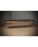 MidCentury Brass and Brown Leather Italian Benches, 1970 MidCentury Brass and Brown Leather Italian Benches, 1970