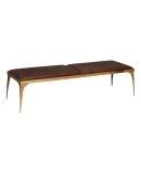 MidCentury Brass and Brown Leather Italian Benches, 1970 MidCentury Brass and Brown Leather Italian Benches, 1970