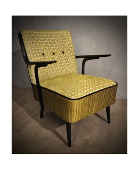 P 145 Poltrone Art Deco in velluto verde e legno laccato nero, 1940