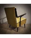 Art Deco Green Velvet and Black Lacquered Wood Armchairs, 1940 Art Deco Green Velvet and Black Lacquered Wood Armchairs, 1940