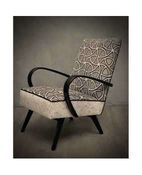 Midcentury Combined White Velvet and Beech Wood Italian Armchairs, 1950