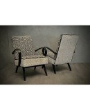 Midcentury Combined White Velvet and Beech Wood Italian Armchairs, 1950 Midcentury Combined White Velvet and Beech Wood Italian Armchairs, 1950