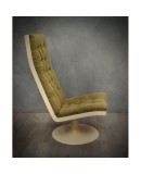 Midcentury Green Velvet Armchairs and Pouf, 1970 Midcentury Green Velvet Armchairs and Pouf, 1970
