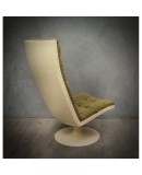 Midcentury Green Velvet Armchairs and Pouf, 1970 Midcentury Green Velvet Armchairs and Pouf, 1970
