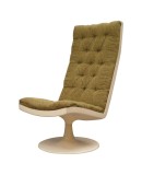 Midcentury Green Velvet Armchairs and Pouf, 1970 Midcentury Green Velvet Armchairs and Pouf, 1970