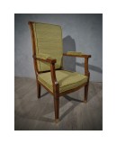 MidCentury Walnut Brass and Velvet ArmChairs, 1950 MidCentury Walnut Brass and Velvet ArmChairs, 1950