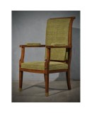 MidCentury Walnut Brass and Velvet ArmChairs, 1950 MidCentury Walnut Brass and Velvet ArmChairs, 1950