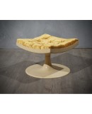 Midcentury Yellow Velvet Armchairs and Pouf, 1970 Midcentury Yellow Velvet Armchairs and Pouf, 1970