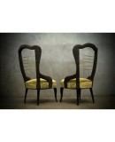 Pair of Midcentury Green Velvet and Brass Italian Chairs, 1950 Pair of Midcentury Green Velvet and Brass Italian Chairs, 1950