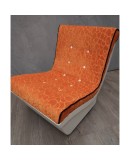 Pair of White Resin Plastic and Orange Velvet Armchairs, 1960. Pair of White Resin Plastic and Orange Velvet Armchairs, 1960.