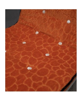 Pair of White Resin Plastic and Orange Velvet Armchairs, 1960.
