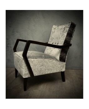P 133 Poltrone in velluto grigio e paillettes, 1950