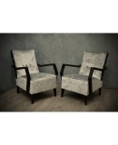 Midcentury Beechwood and Velvet Italian Armchairs, 1950. Midcentury Beechwood and Velvet Italian Armchairs, 1950.