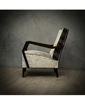 P 133 Poltrone in velluto grigio e paillettes, 1950