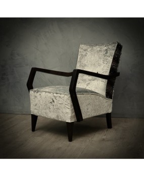 P 133 Poltrone in velluto grigio e paillettes, 1950