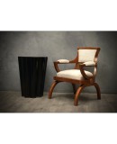 Art Deco Cherrywood and White Velvet Italian Armchair, 1930 Art Deco Cherrywood and White Velvet Italian Armchair, 1930