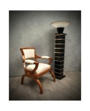 Art Deco Cherrywood and White Velvet Italian Armchair, 1930 Art Deco Cherrywood and White Velvet Italian Armchair, 1930