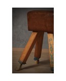 Midcentury Leather and Wood Italian Gymnastics Horse, 1960 Midcentury Leather and Wood Italian Gymnastics Horse, 1960