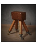Midcentury Leather and Wood Italian Gymnastics Horse, 1960 Midcentury Leather and Wood Italian Gymnastics Horse, 1960