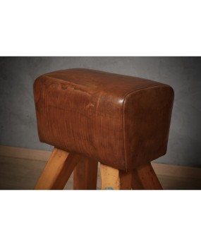 Midcentury Leather and Wood Italian Gymnastics Horse, 1960
