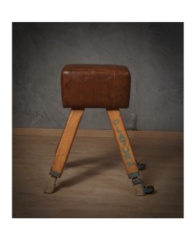 Midcentury Leather and Wood Italian Gymnastics Horse, 1960