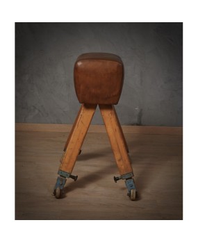 Midcentury Leather and Wood Italian Gymnastics Horse, 1960