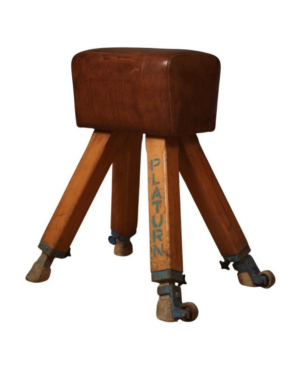 Midcentury Leather and Wood Italian Gymnastics Horse, 1960 Midcentury Leather and Wood Italian Gymnastics Horse, 1960