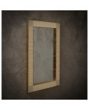 Murano Cream Color Glass and Brass Mid-Century Consolle Wall Mirror, 2000