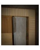 Murano Cream Color Glass and Brass Mid-Century Consolle Wall Mirror, 2000