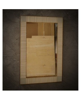 Murano Cream Color Glass and Brass Mid-Century Consolle Wall Mirror, 2000